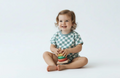 Pastel Blue Pop Checkered Bubble Romper Unisex image 0