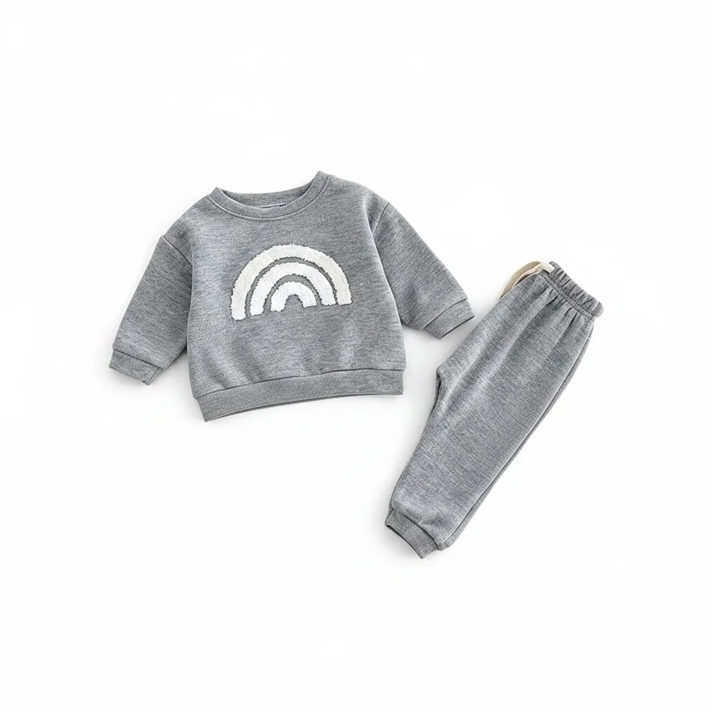 Grey and White Rainbow 2 Piece Jogger Set for Boys
