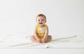 Yellow with White Leaves Bodysuit for Girls image 0