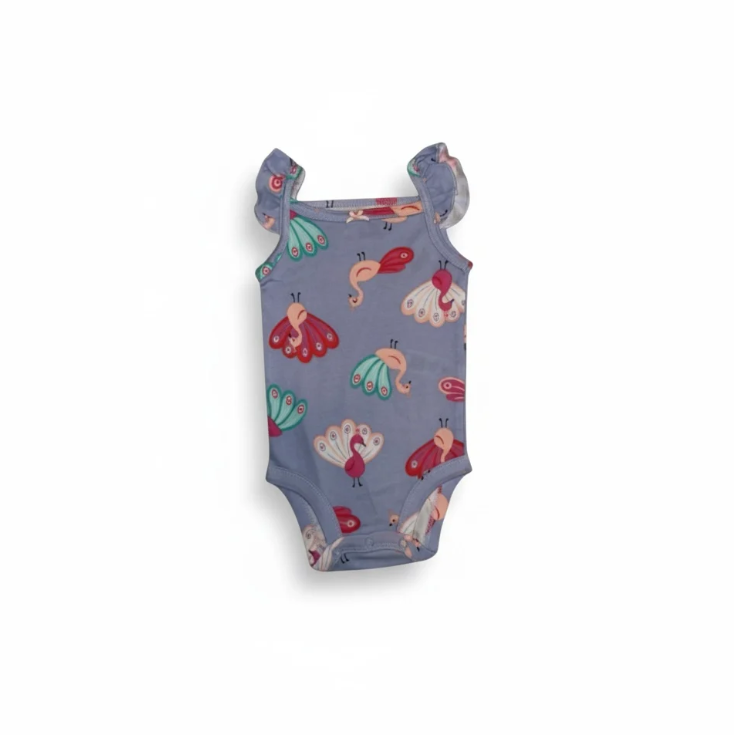 Purple Flamingo Bodysuit for Girls image 2