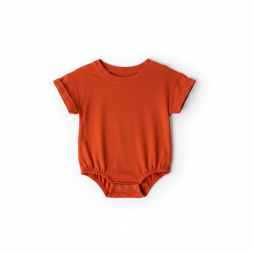 Solid Burnt Orange Bubble Bamboo Viscose Bodysuit
