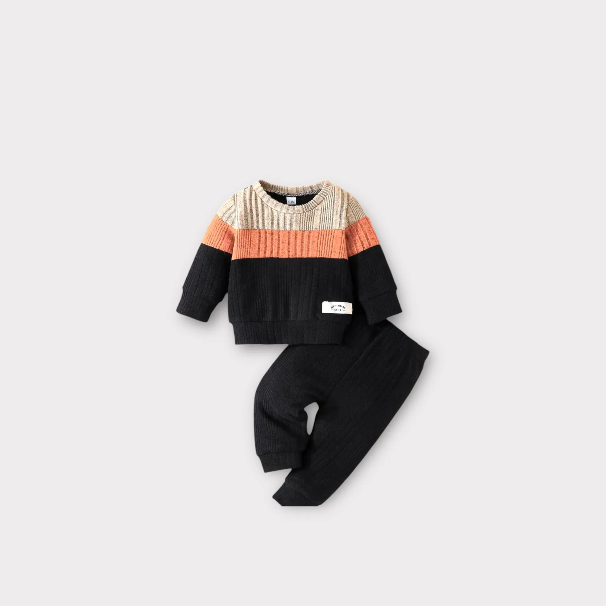 Tri Colored Knit Sweater 2 Piece Set for Boys