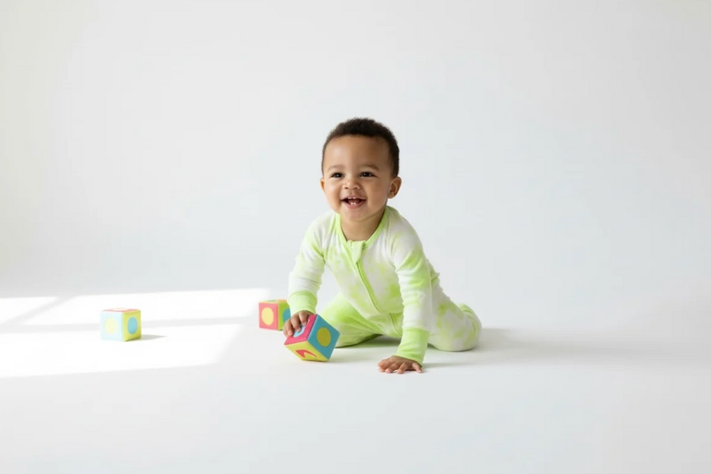 Pastel Lime Cloud Pajama Set – Ultra-Soft Bamboo Sleepwear for Babies image 0