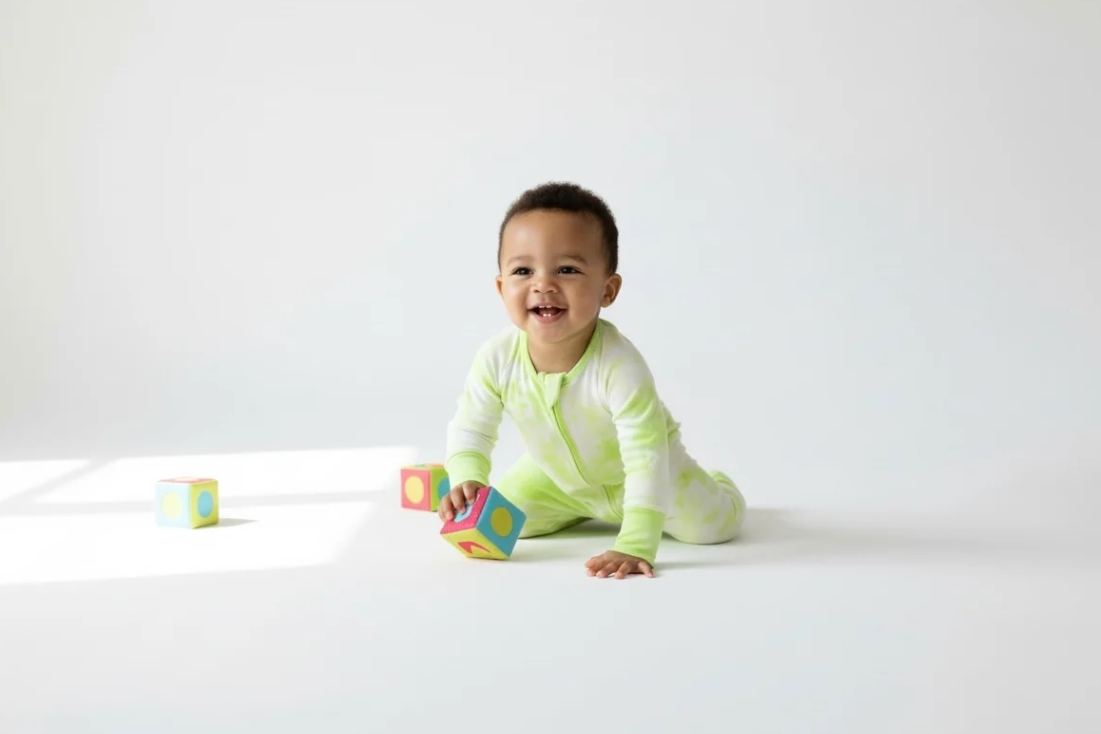Pastel Lime Cloud Pajama Set – Ultra-Soft Bamboo Sleepwear for Babies image 0