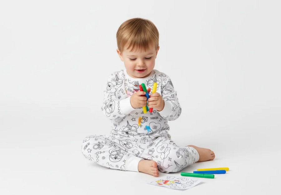 Color-In Pajamas – Creative Washable Baby Boy Sleepwear Set