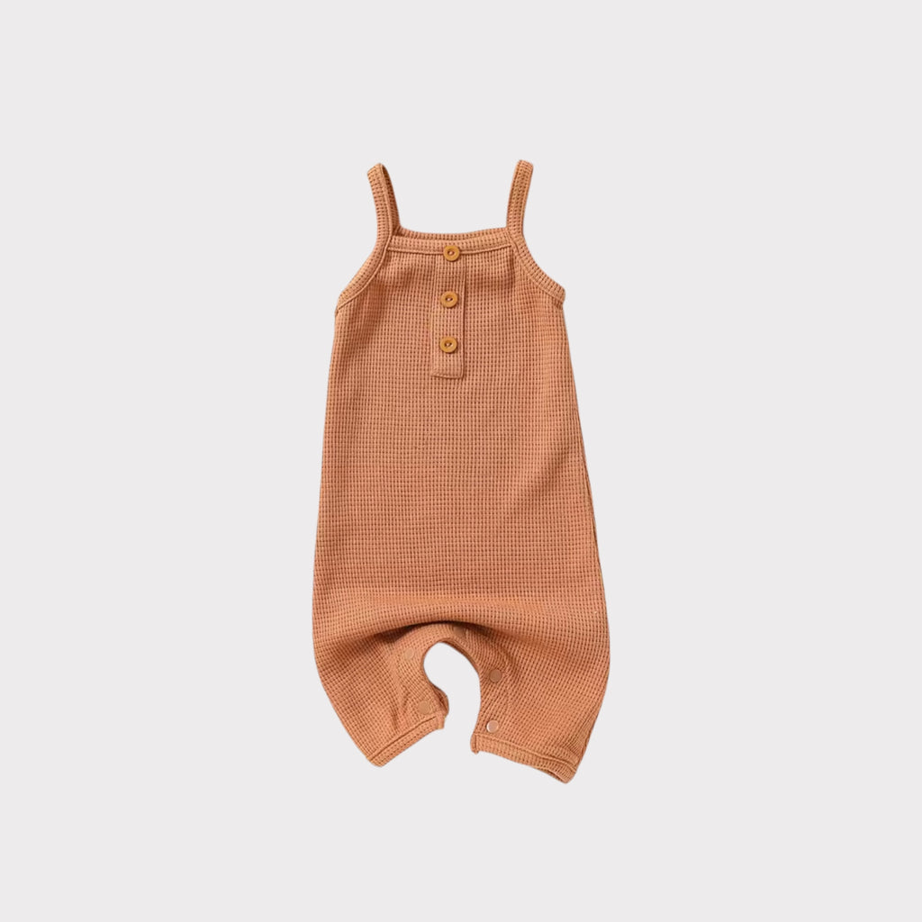 Chocolate Waffle Pattern Romper for Girls