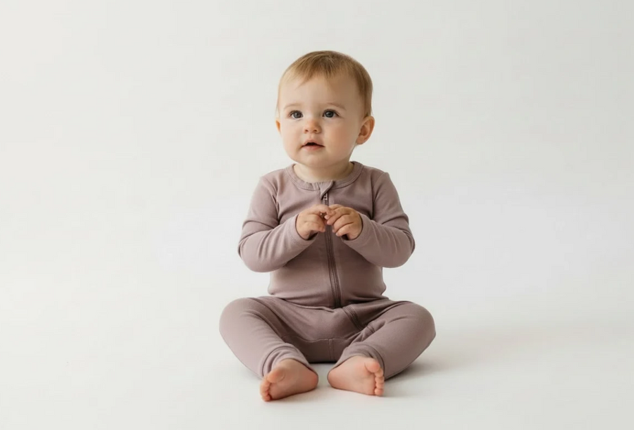 Solid Purple Bamboo Viscose Zip Up Sleeper