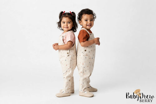 Beige Waterdrop Overalls