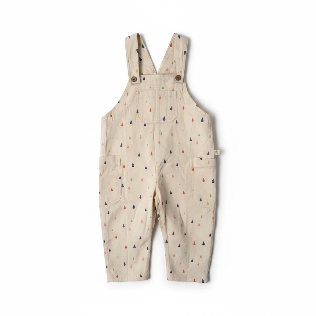 Beige Waterdrop Overalls
