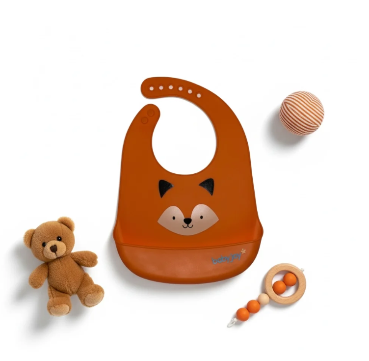 Fox Orange Silicone Bib