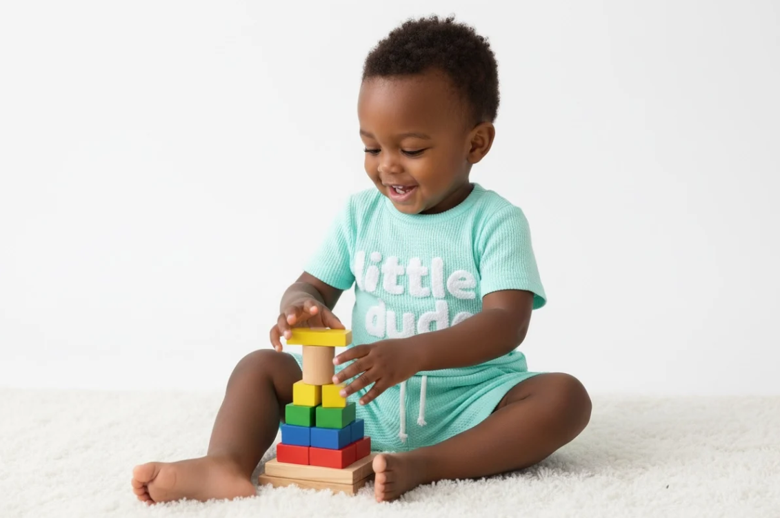 “Little Dude” Turquoise Two Piece Set for Boys image 0