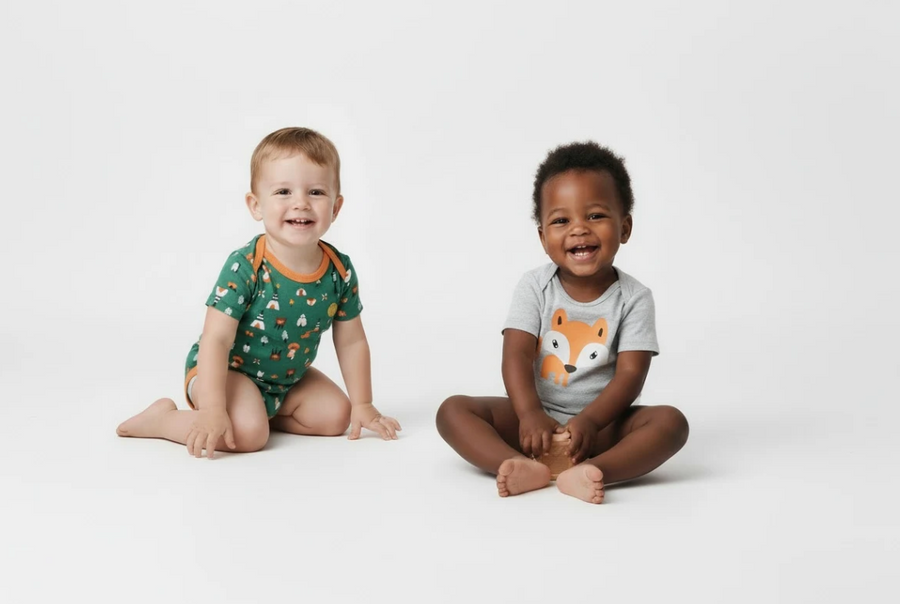 Organic Cotton Fox Bodysuits – 2-Pack Baby Boy Onesies for Everyday Comfort