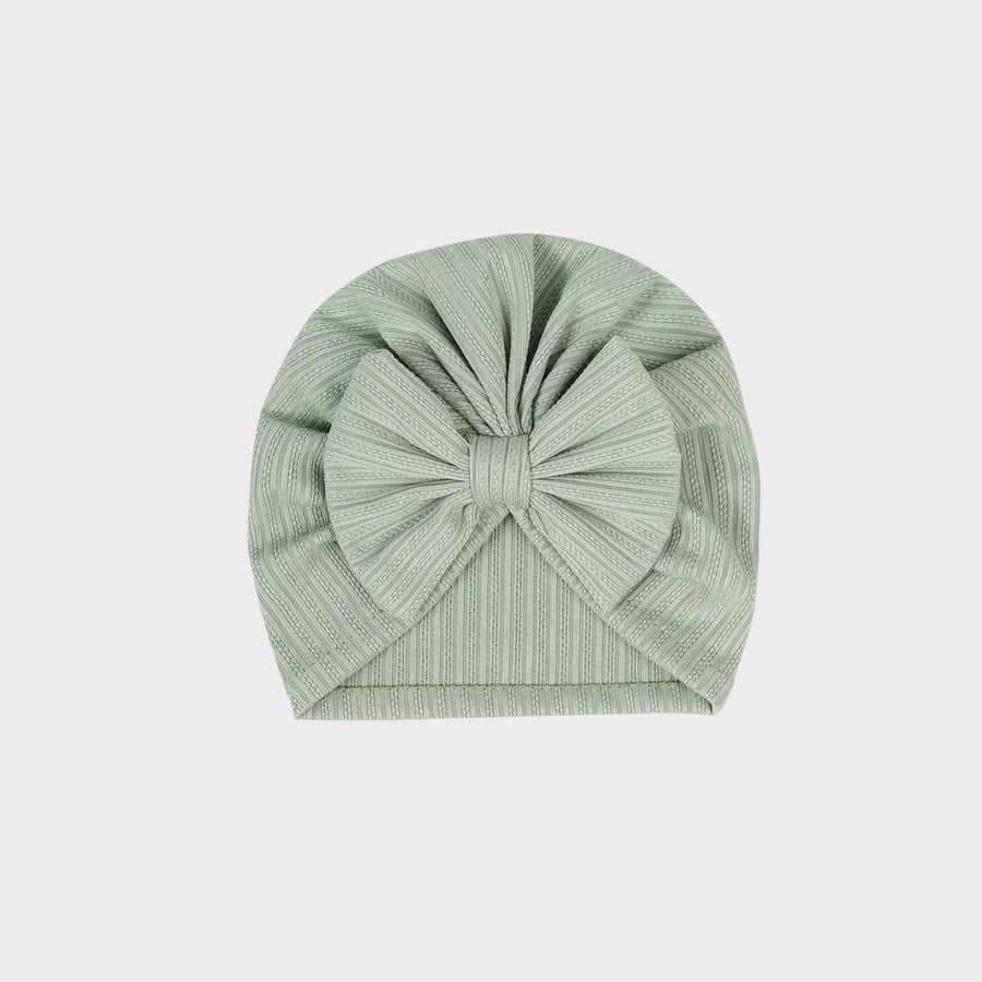 Girls Muslin Beanie (Green) – Soft & Stretchable Baby Hat