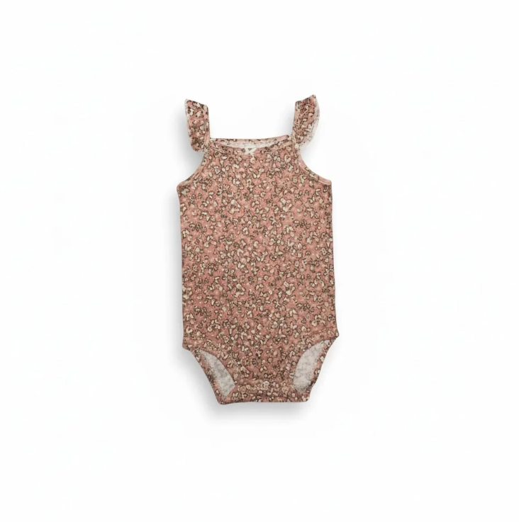 Pink Flowers Bodysuit for Girls