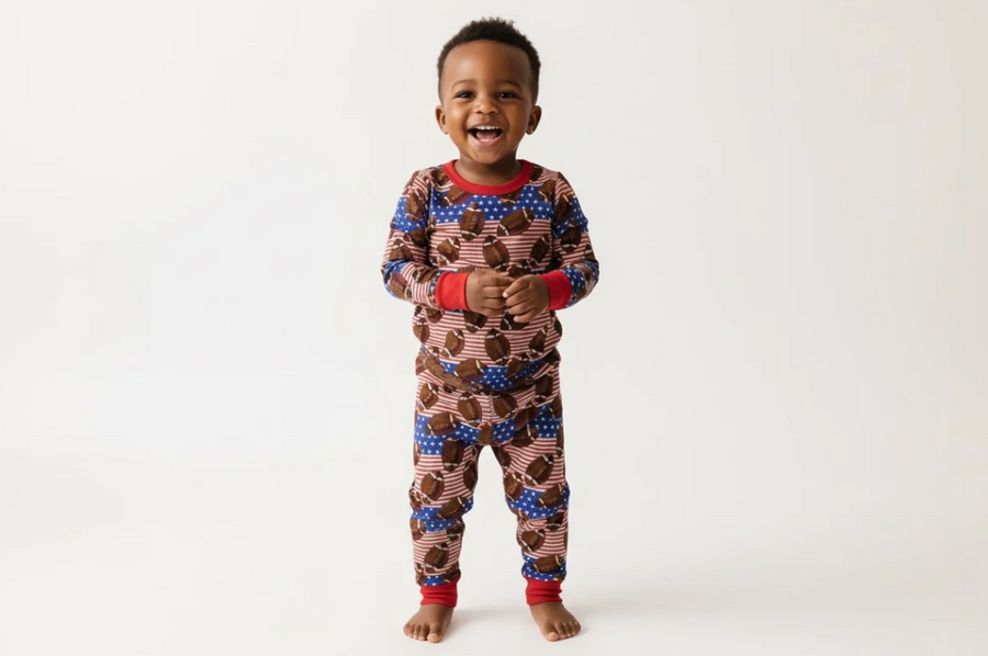 Bamboo Viscose Football Flag Two Piece Set