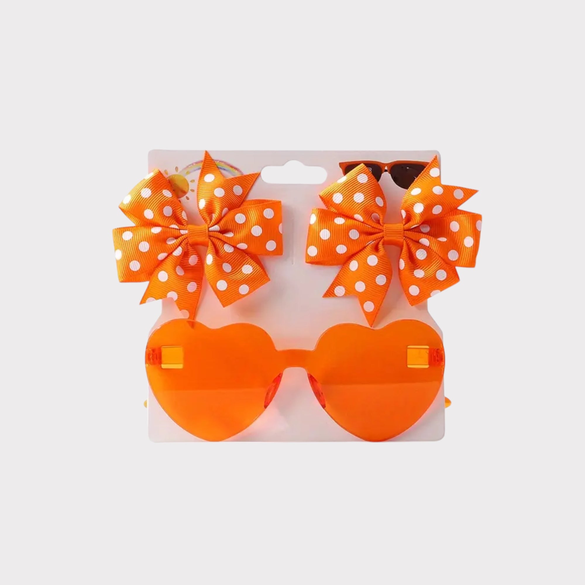 Sunglasses with Clip-On Bows (Orange) – Baby Girl UV-Protective Shades image 0
