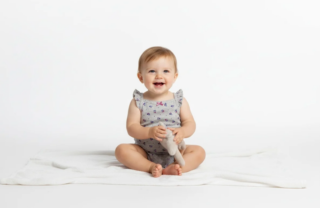 Grey with Purple Flowers Bodysuit for Girls image 0