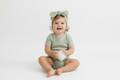 Sage Green Bodysuit with Headband for Girls