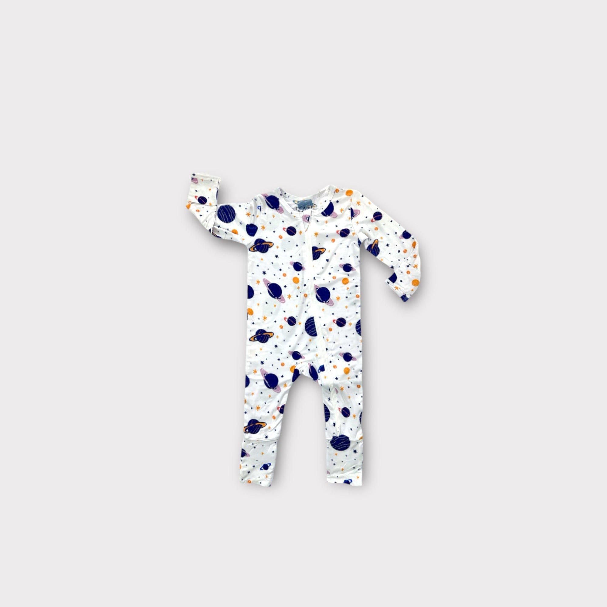 Bamboo Outer Space Sleeper – Soft Baby Pajamas with Fun Space Print image 2