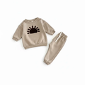 Beige and Brown Sunset 2 Piece Jogger Set for Boys