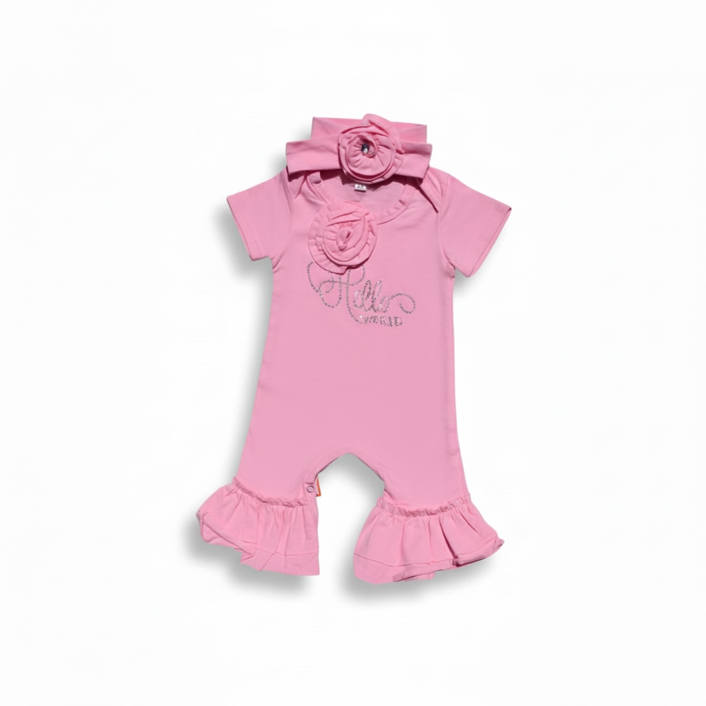 “Hello World” Pink Jumpsuit for Girls