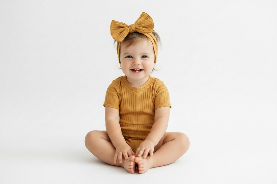 Chocolate Bodysuit with Headband for Girls