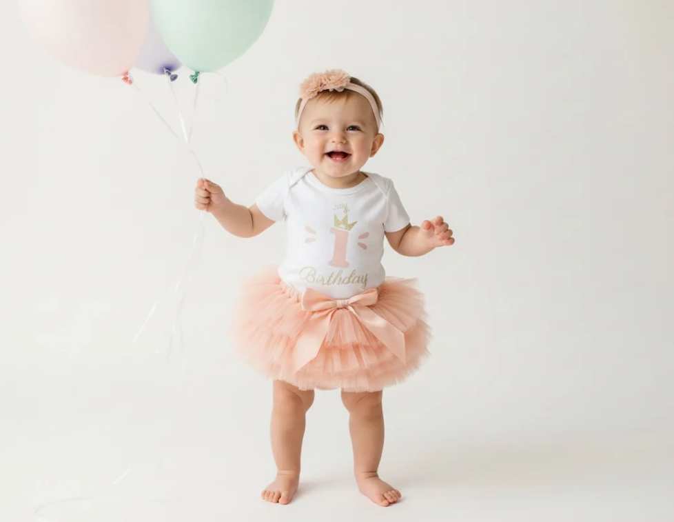 My First Birthday Outfit for Girls – Cute 1st Birthday Baby Girl Dress image 0