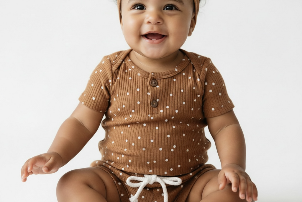 Chocolate PolkaDot Two Piece set for Girls