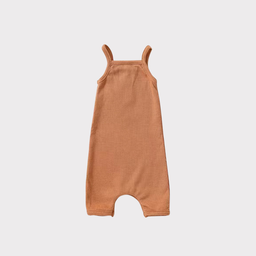 Chocolate Waffle Pattern Romper for Girls