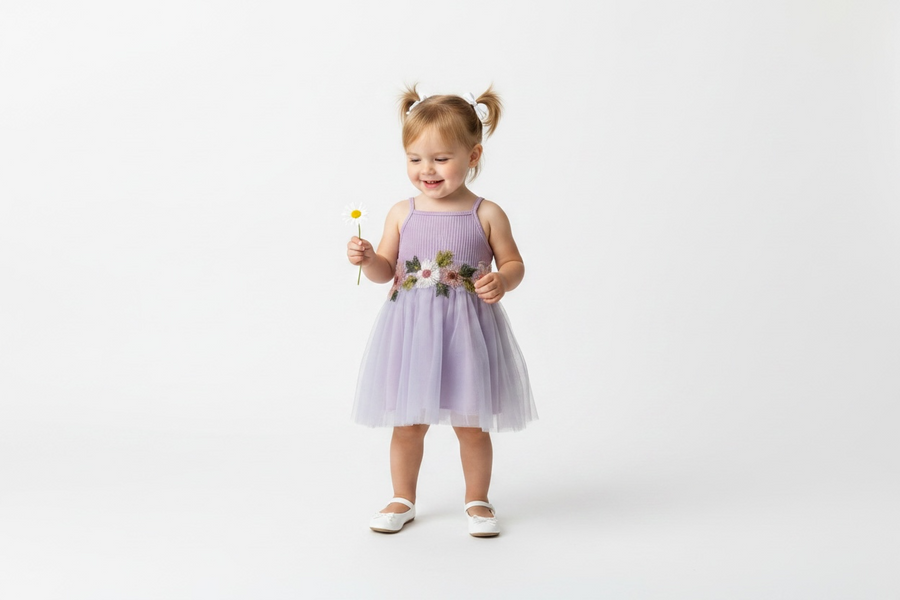Toddler Purple Flower Dress