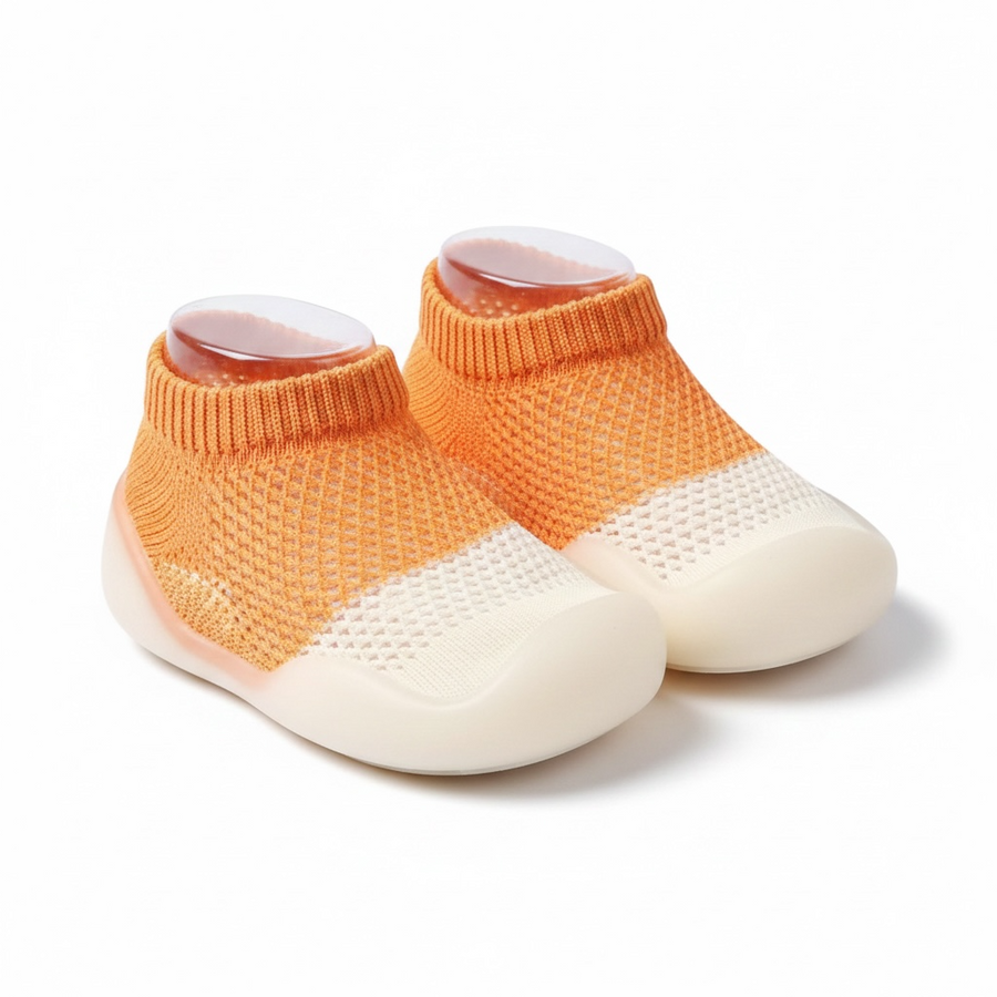 Toddler Cotton Shoes Anti-Slip Sock Shoes-Orange