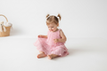 Pink summer folded dress for Girls