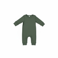 Army Green Ribbed Fabric Jumpsuit for Boys