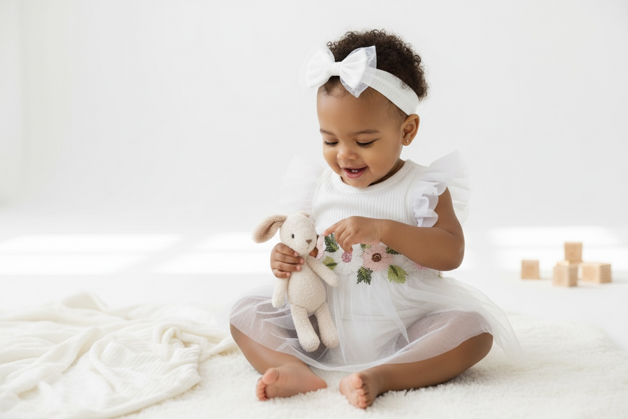 White Floral Bodysuit with Tutu