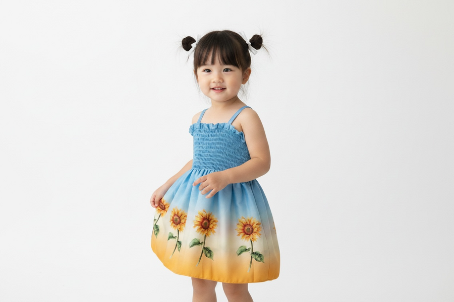 Toddler Sunshine Sunflower Strap Dress