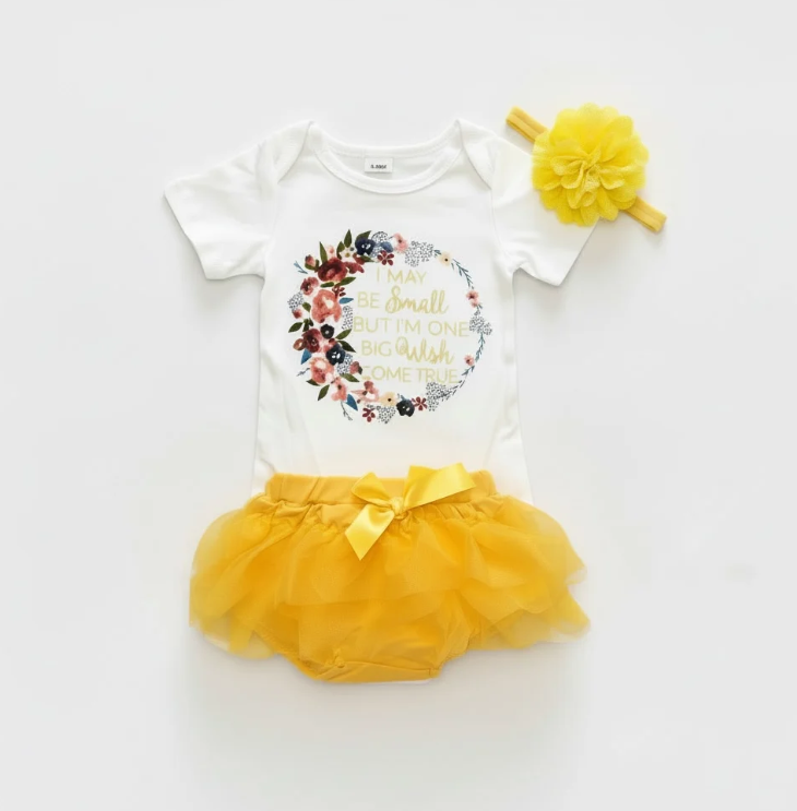 Big wish with Yellow Tutu for Girls image 1