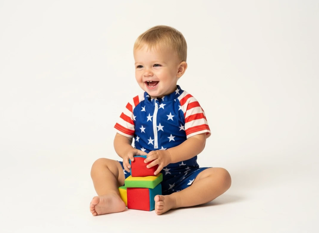 4th of July Swimsuit for Boys image 1