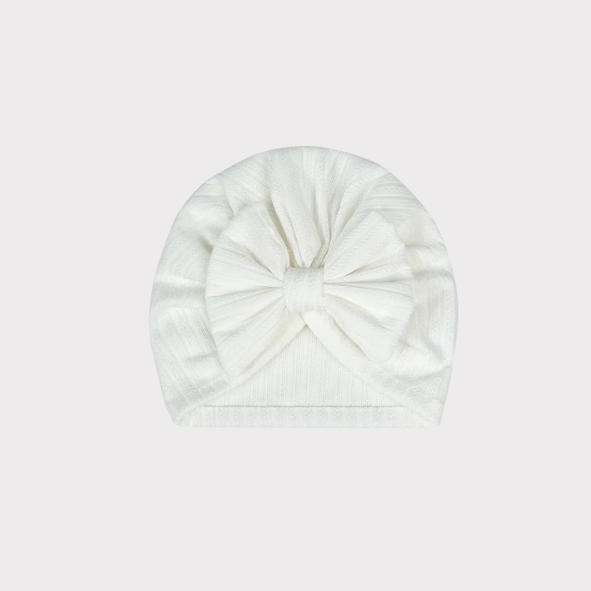 Girls Muslin Beanie (White) – Soft & Breathable Baby Hat image 0