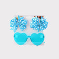 Sunglasses with Clip-On Bows (Sky-Blue) – Baby Girl UV Protection Shades image 0