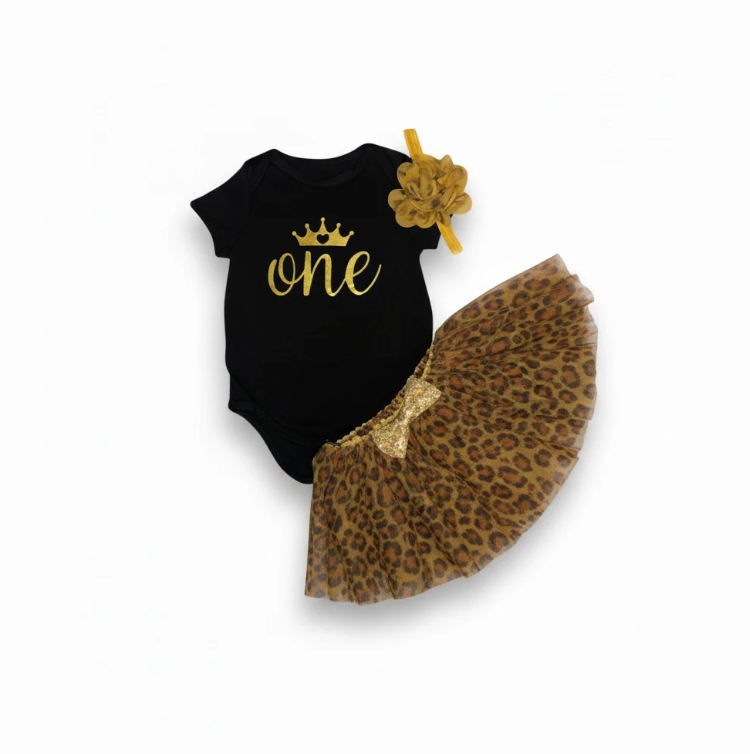 Leopard First Birthday with Tutu for Girls image 1