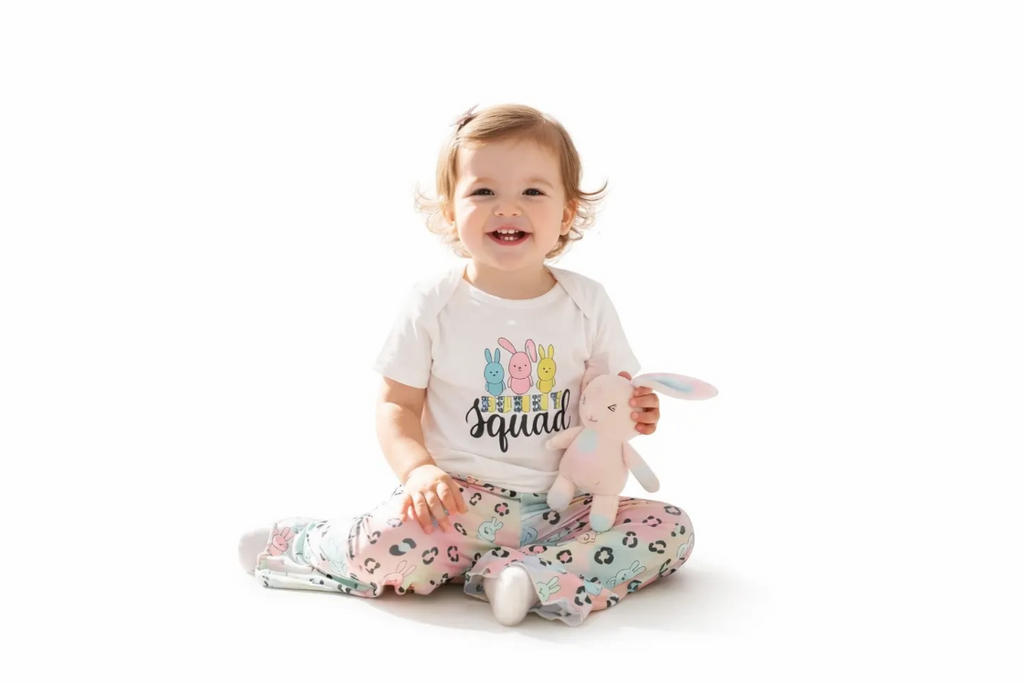 Easter Bunny Girls outfit with flare pants image 0