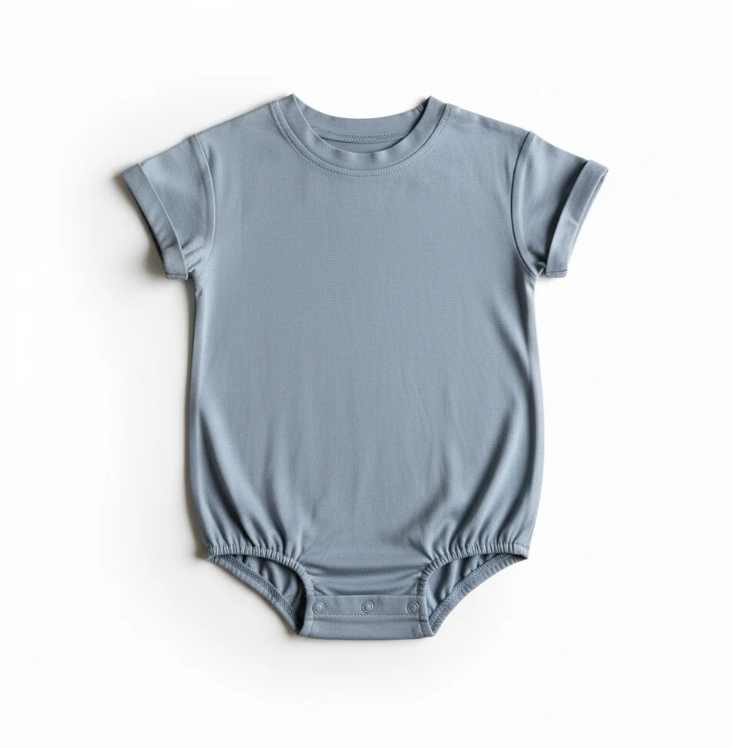 Solid Blue Bubble Bamboo Viscose Bodysuit image 2