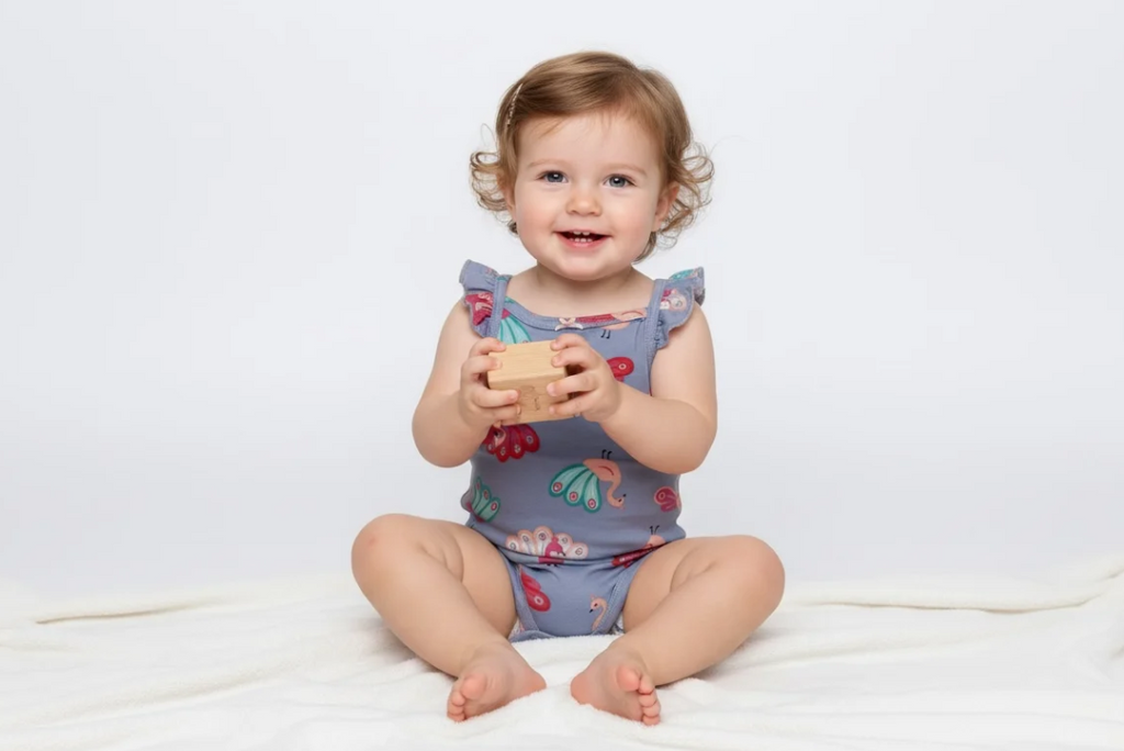 Purple Flamingo Bodysuit for Girls image 0