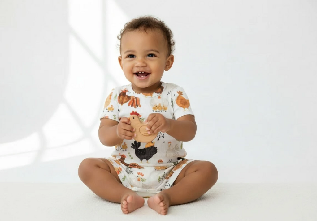 Green Chicken Baby Outfit – Cute & Comfy Two-Piece Baby Set image 1