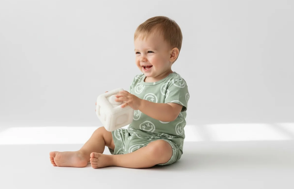 Smiles Sage Green Two Piece Set for Boys image 0