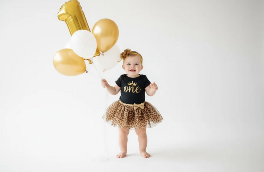 Leopard First Birthday with Tutu for Girls
