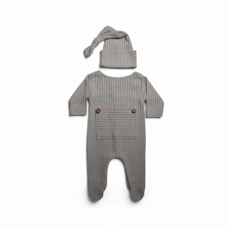 Newborn Waffle Jumpsuit for Boys image 1