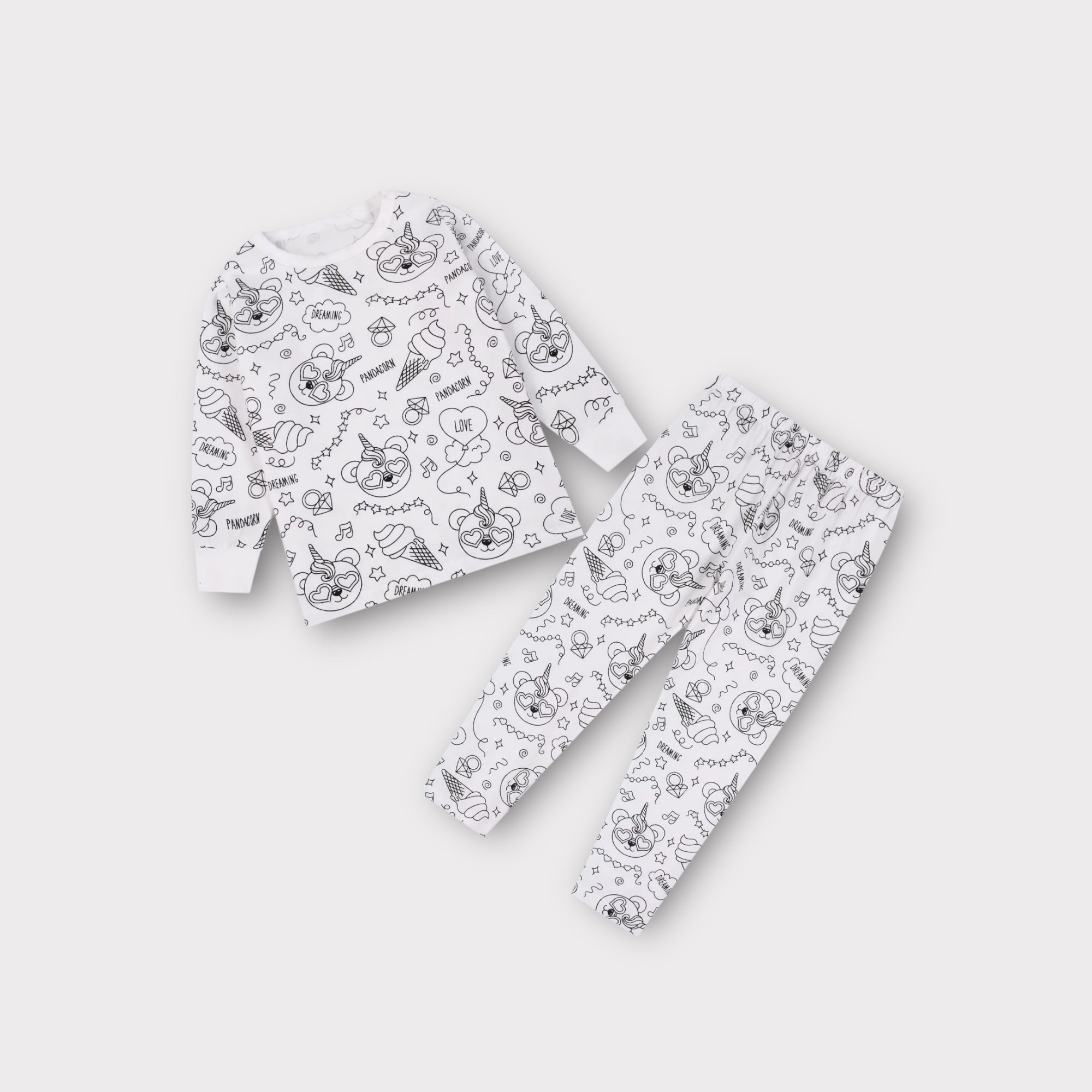 Color-In Pajamas – Creative Washable Baby Boy Sleepwear Set - 3m image