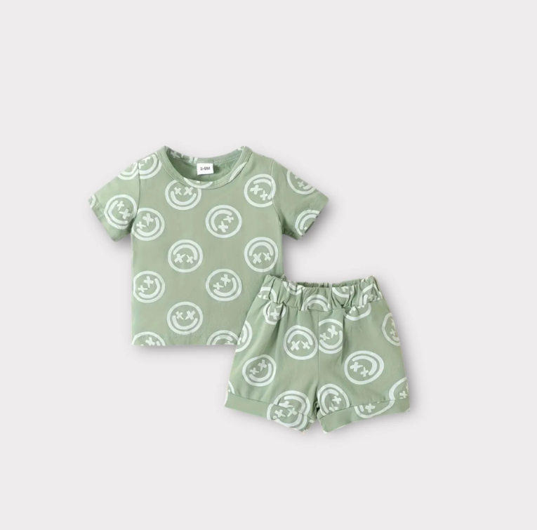 Smiles Sage Green Two Piece Set for Boys image 1