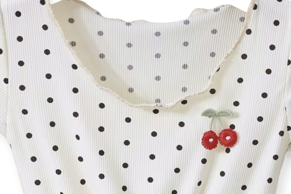 Girl summer cherry dress - Image 3